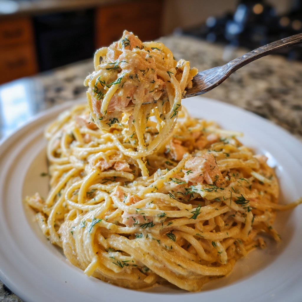 Spaghetti with Salmon Cream Sauce
