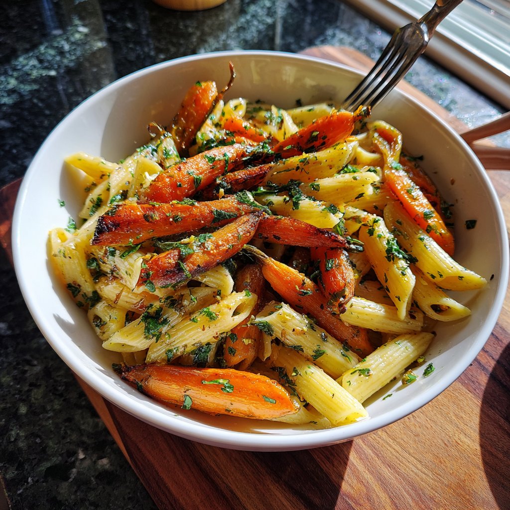 Pasta with Roasted Spring Carrots