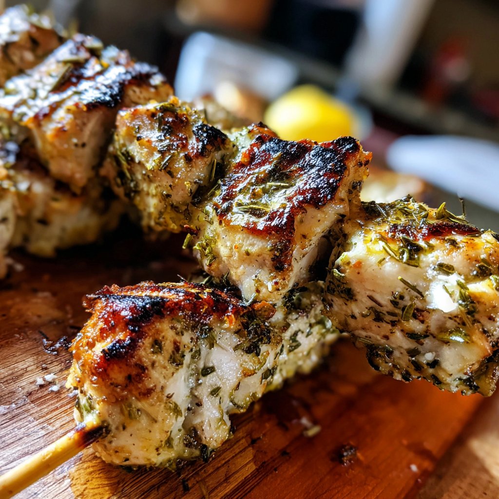Herbed Garlic Chicken Skewers