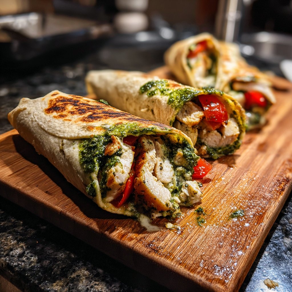 Pesto Chicken Wraps
