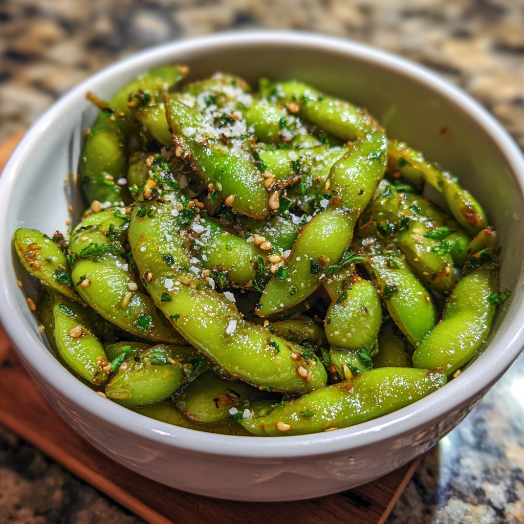 Herbal Garlic Edamame Delight