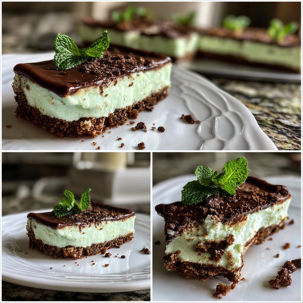 No-Bake Mint Cheesecake Bars