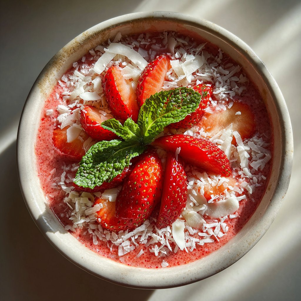 Strawberry Coconut Smoothie Bowls